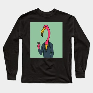 Office Flamingo Long Sleeve T-Shirt